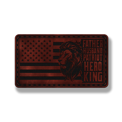 Lion Father Flag Patch – Leatherette Morale Patch