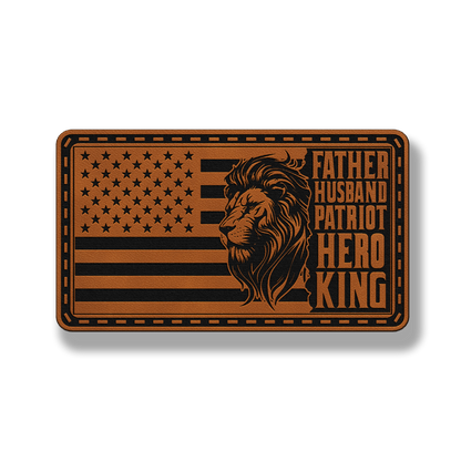 Lion Father Flag Patch – Leatherette Morale Patch