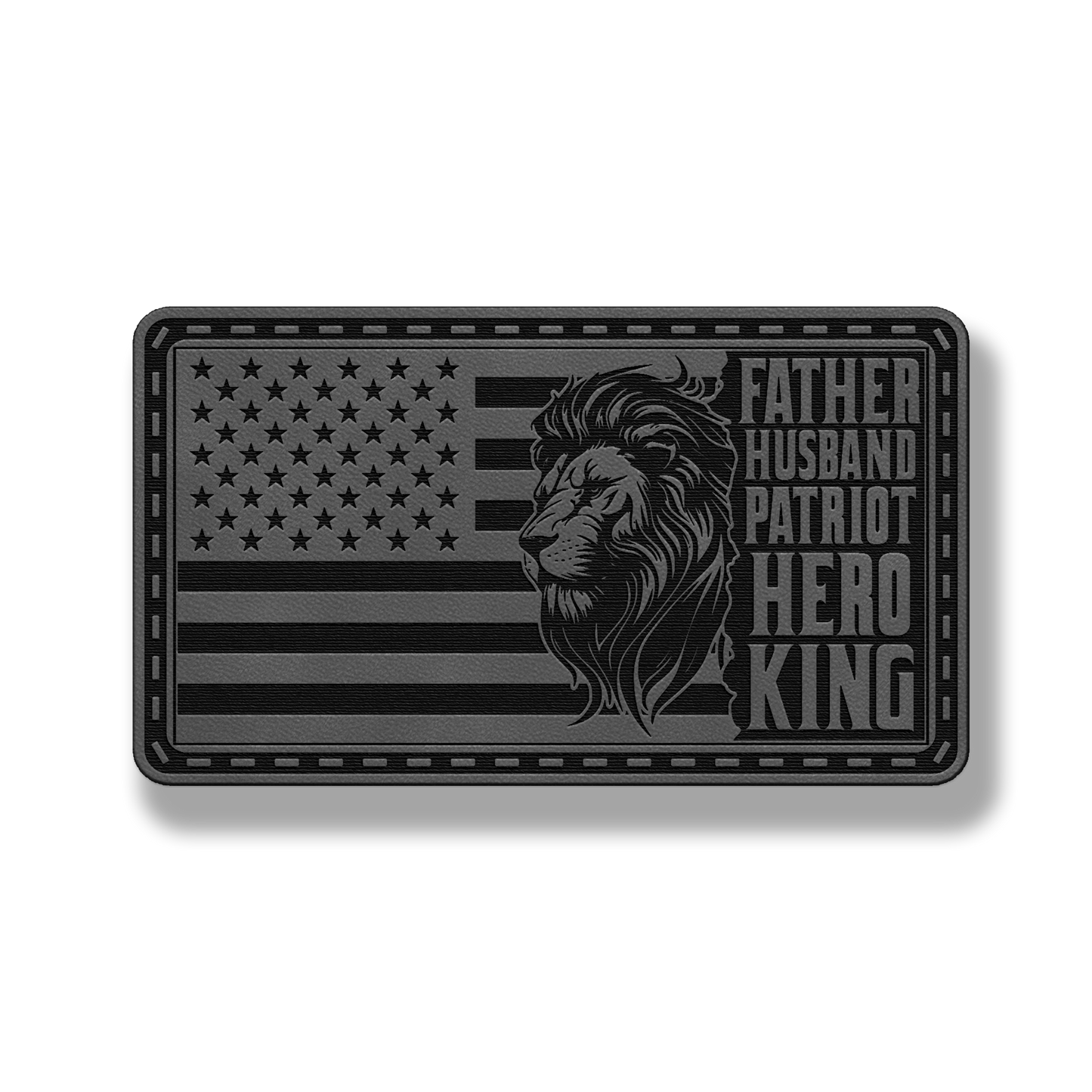 Lion Father Flag Patch – Leatherette Morale Patch