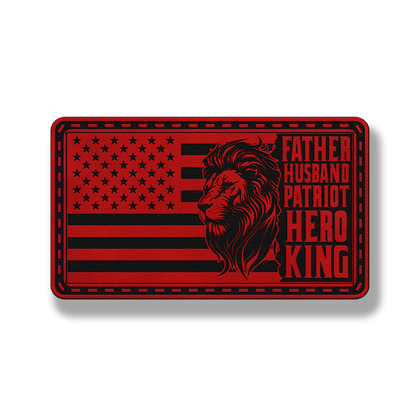 Lion Father Flag Patch – Leatherette Morale Patch