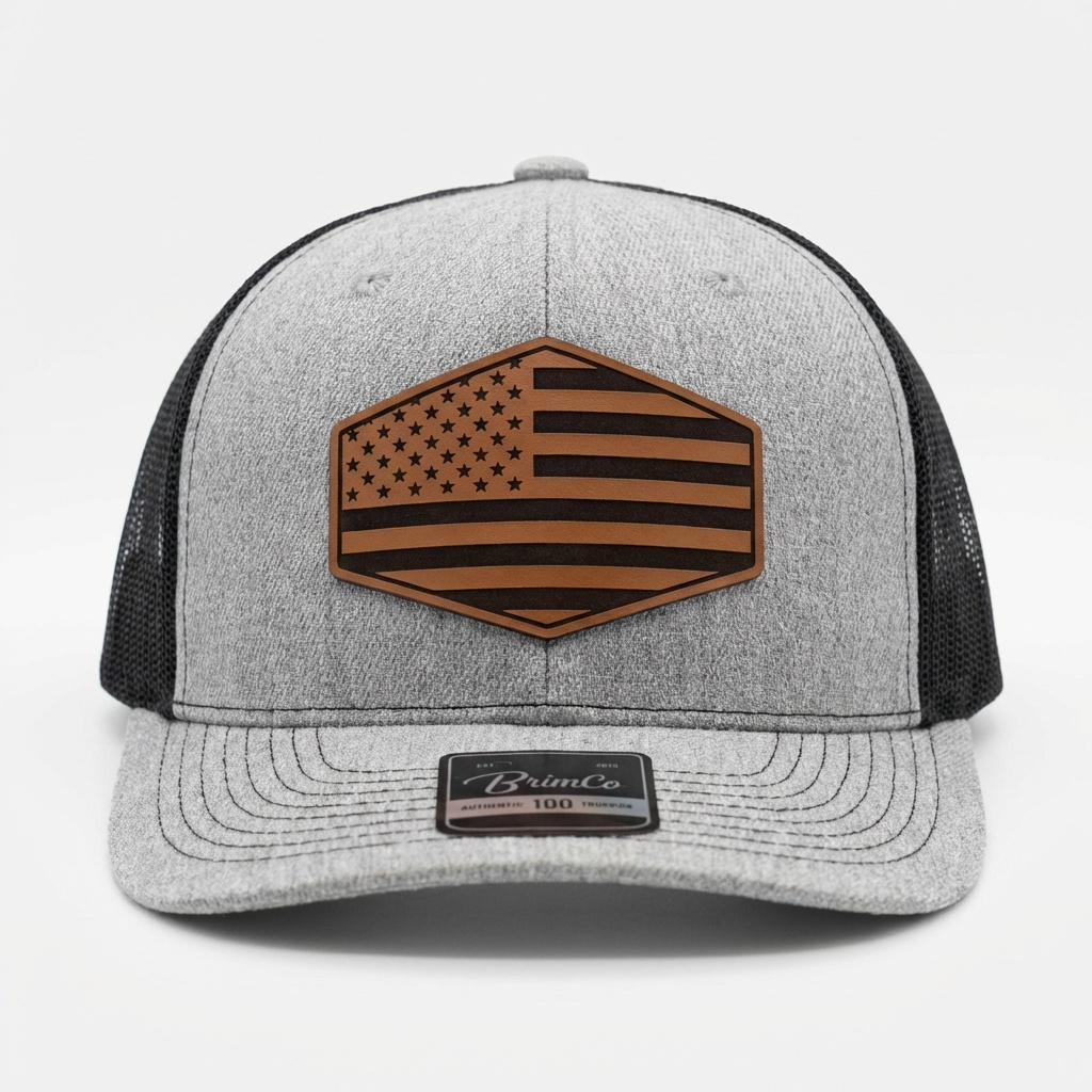 BrimCo 100 Series Classic Hat – Leatherette Patch Edition