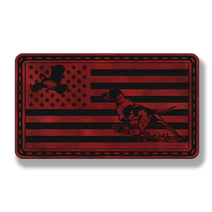 Pointer & Quail Flag Patch – Leatherette Morale Patch