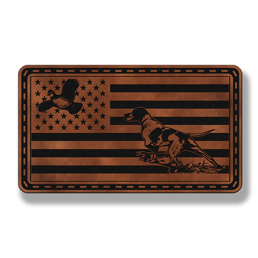 Pointer & Quail Flag Patch – Leatherette Morale Patch