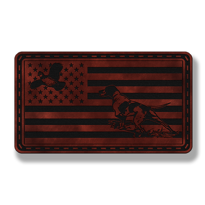 Pointer & Quail Flag Patch – Leatherette Morale Patch