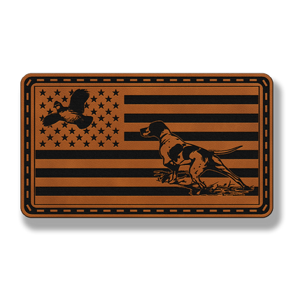 Pointer & Quail Flag Patch – Leatherette Morale Patch