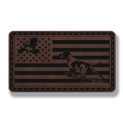 Pointer & Quail Flag Patch – Leatherette Morale Patch
