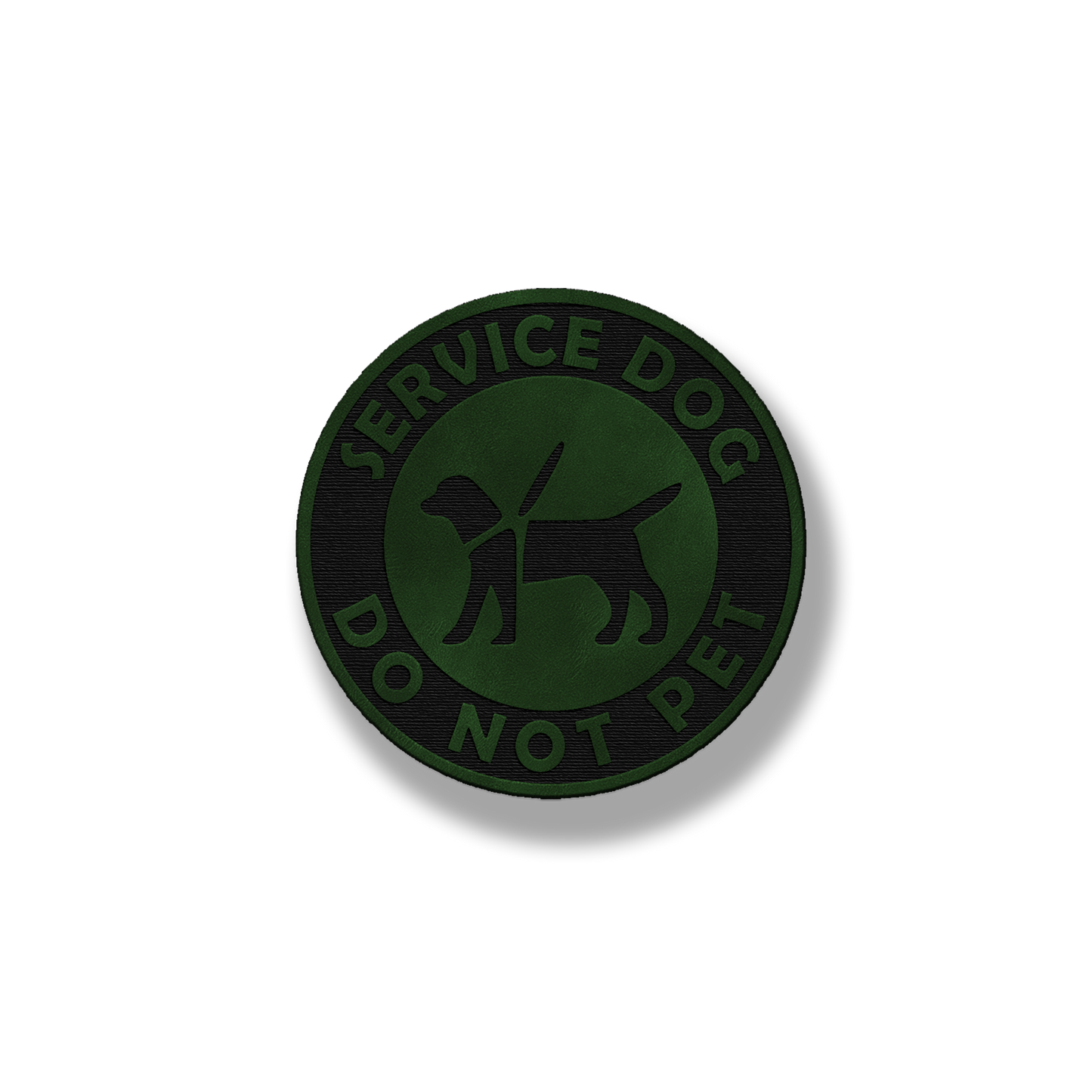 Round Service Dog Do Not Pet - Leatherette Patch