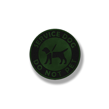 Round Service Dog Do Not Pet - Leatherette Patch