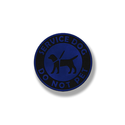 Round Service Dog Do Not Pet - Leatherette Patch