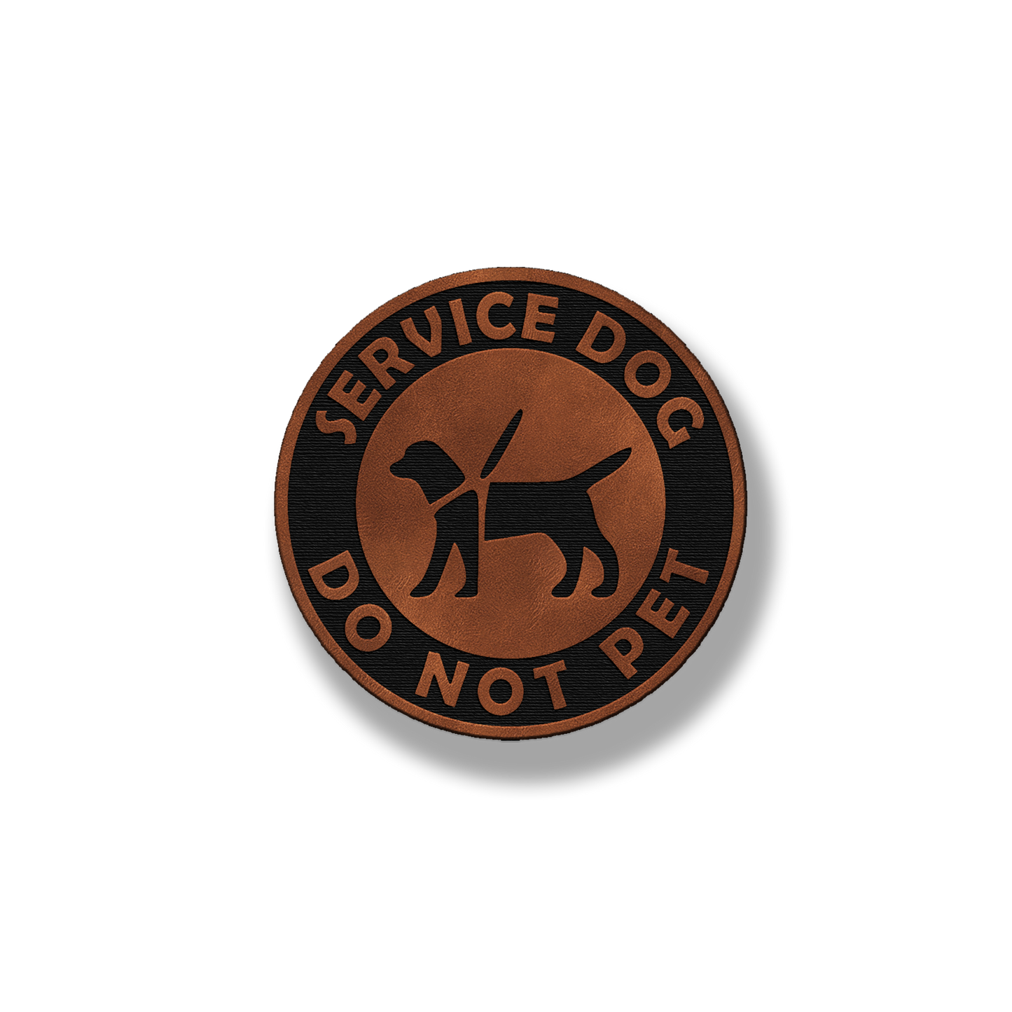 Round Service Dog Do Not Pet - Leatherette Patch