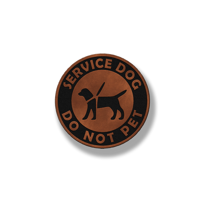 Round Service Dog Do Not Pet - Leatherette Patch
