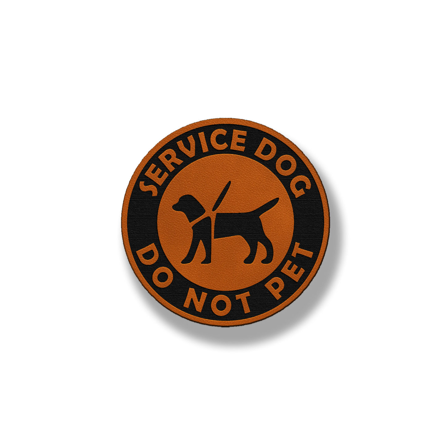 Round Service Dog Do Not Pet - Leatherette Patch