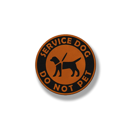 Round Service Dog Do Not Pet - Leatherette Patch