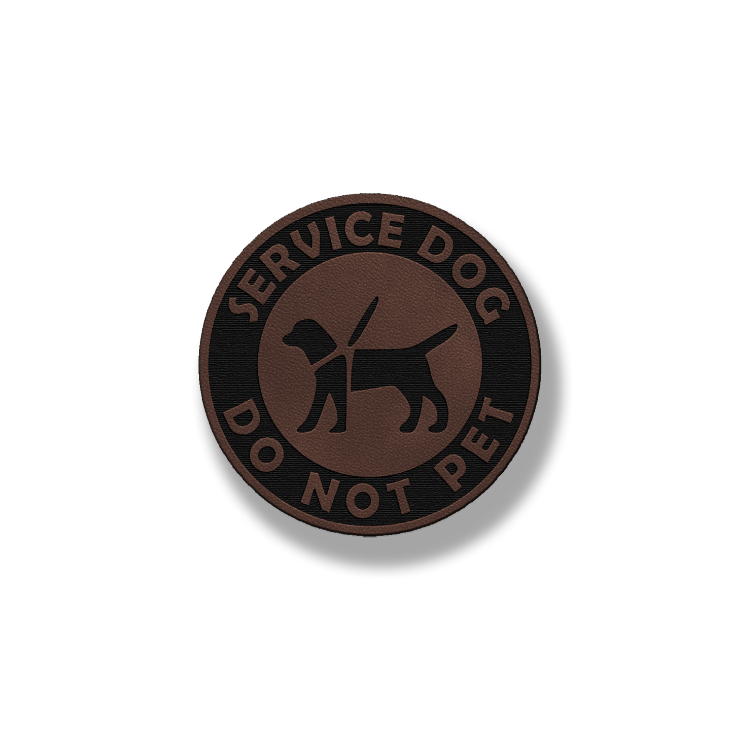Round Service Dog Do Not Pet - Leatherette Patch