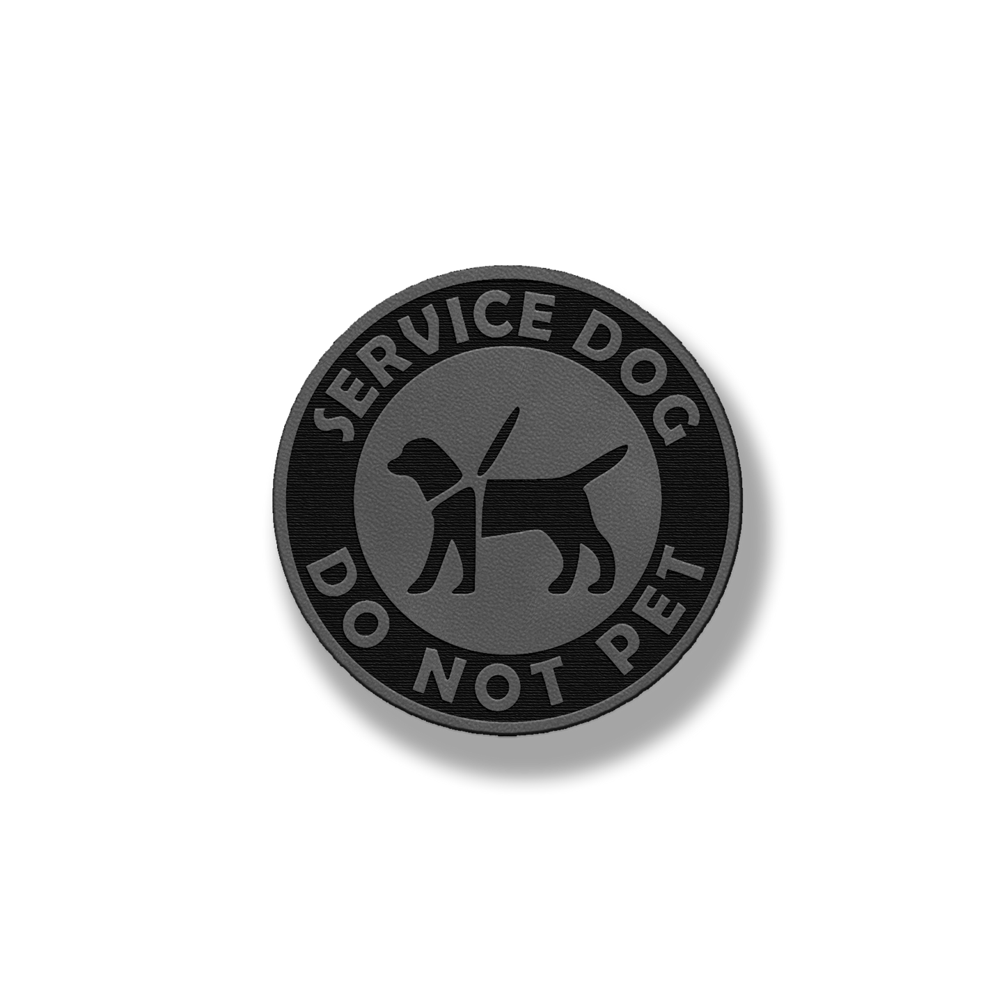 Round Service Dog Do Not Pet - Leatherette Patch