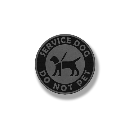 Round Service Dog Do Not Pet - Leatherette Patch