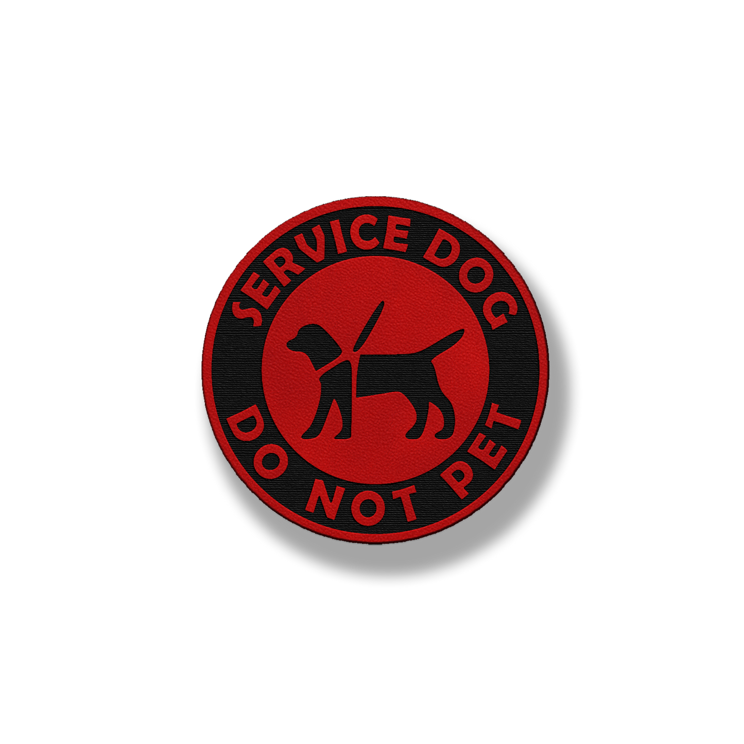 Round Service Dog Do Not Pet - Leatherette Patch