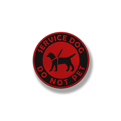Round Service Dog Do Not Pet - Leatherette Patch