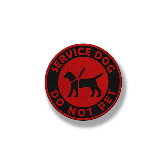 Round Service Dog Do Not Pet - Leatherette Patch