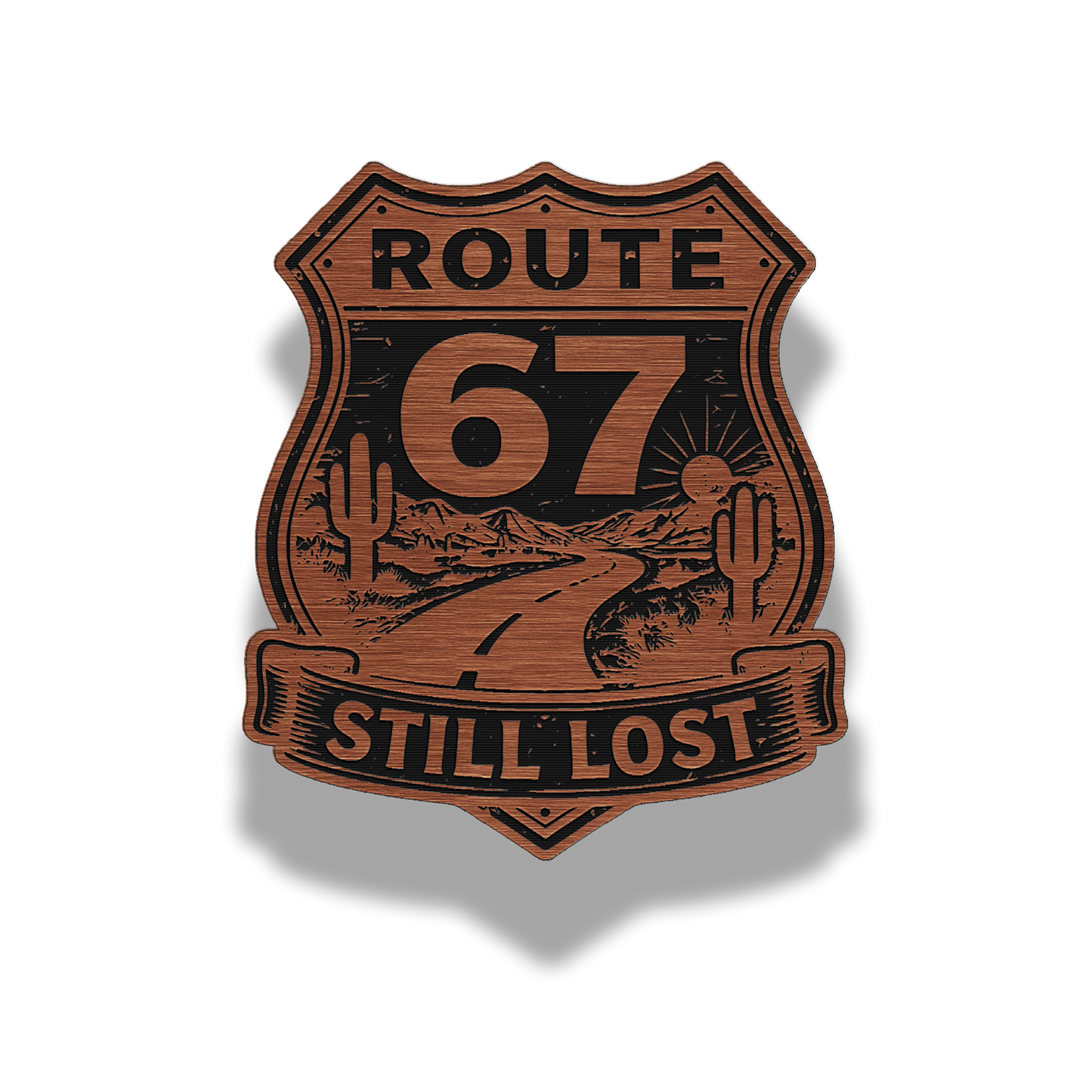 Route 67 “Still Lost” Patch – Brushed Stainless Lifetime Morale Patch