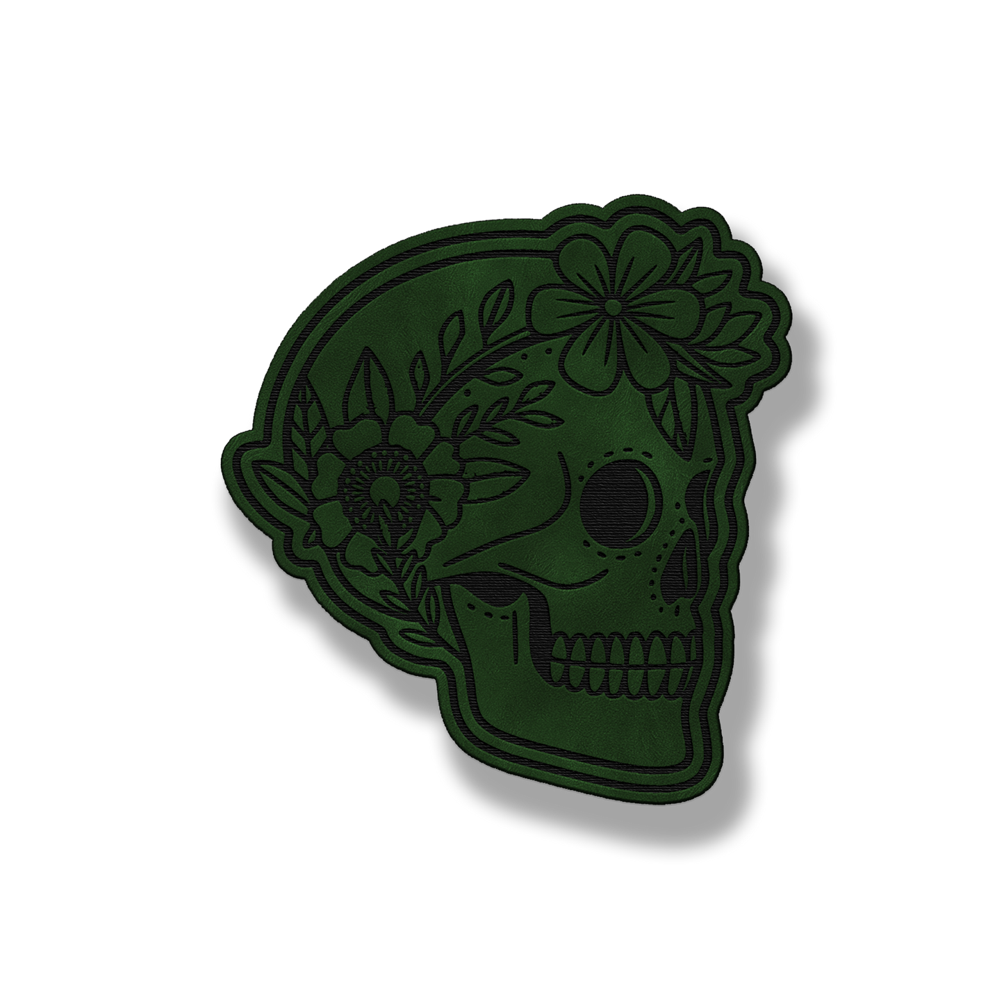 Floral Sugar Skull – Leatherette Patch