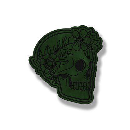 Floral Sugar Skull – Leatherette Patch