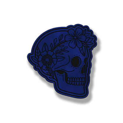 Floral Sugar Skull – Leatherette Patch