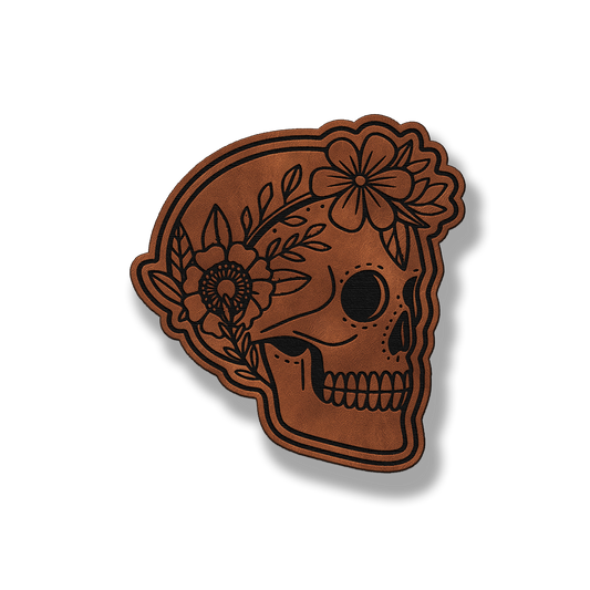 Floral Sugar Skull – Leatherette Patch