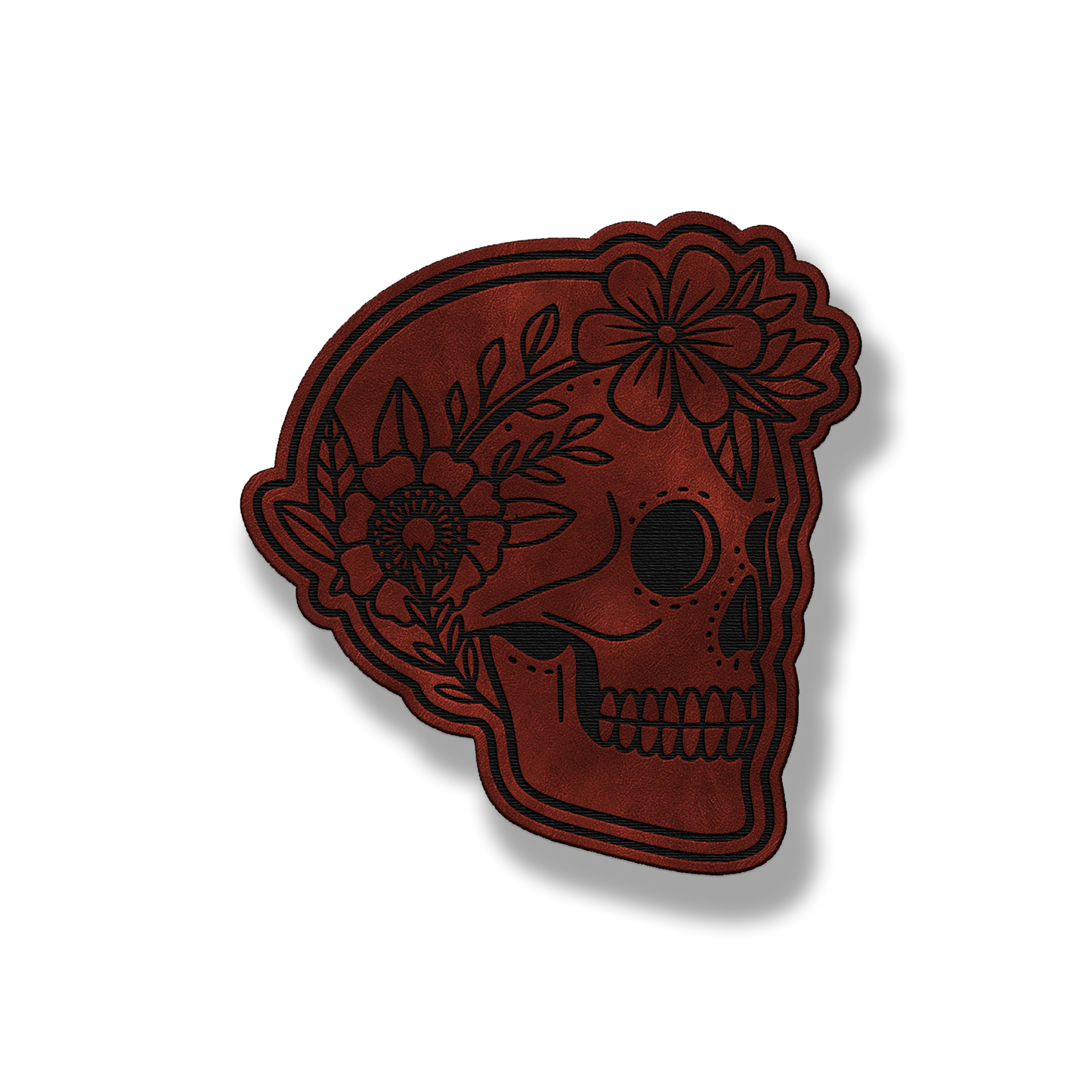 Floral Sugar Skull – Leatherette Patch