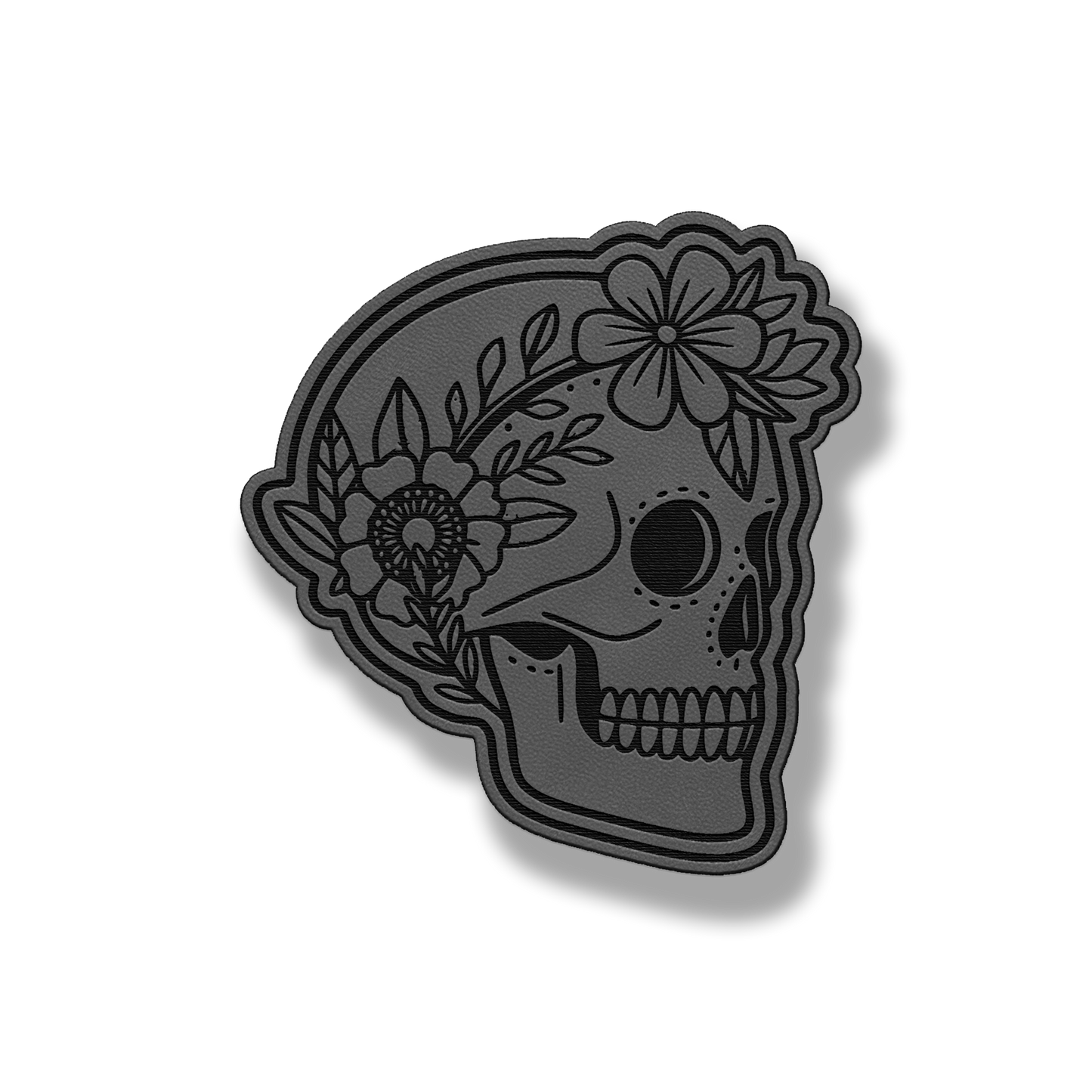 Floral Sugar Skull – Leatherette Patch