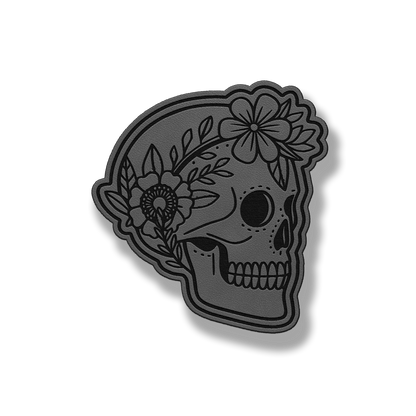 Floral Sugar Skull – Leatherette Patch