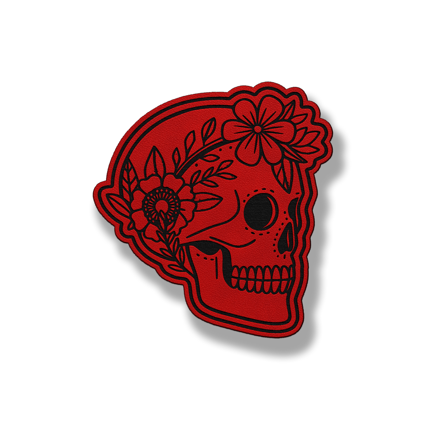 Floral Sugar Skull – Leatherette Patch