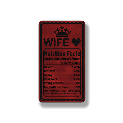Wife Nutrition Facts Patch – Leatherette Morale Patch