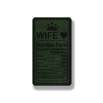 Wife Nutrition Facts Patch – Leatherette Morale Patch