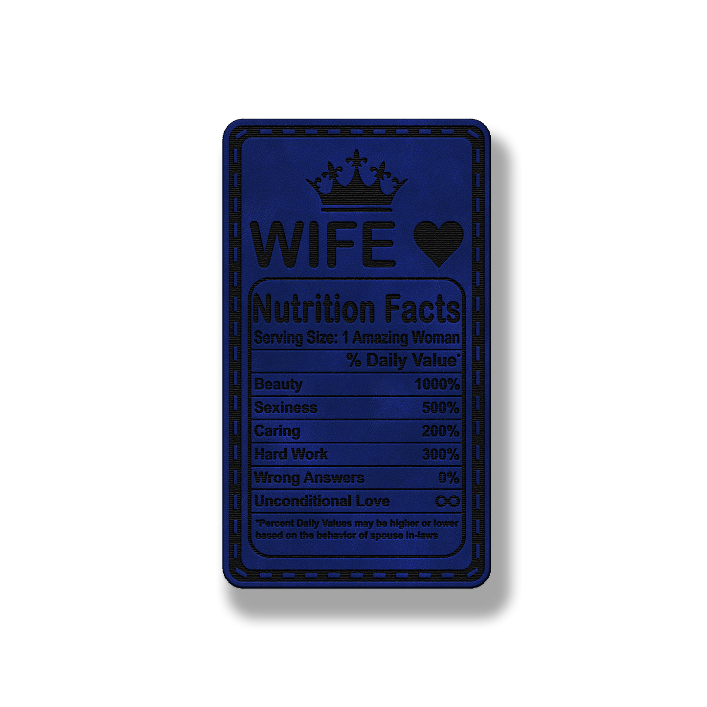 Wife Nutrition Facts Patch – Leatherette Morale Patch