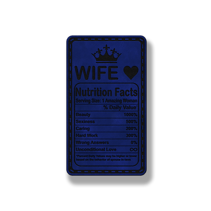 Wife Nutrition Facts Patch – Leatherette Morale Patch