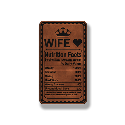 Wife Nutrition Facts Patch – Leatherette Morale Patch