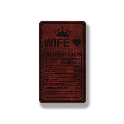 Wife Nutrition Facts Patch – Leatherette Morale Patch