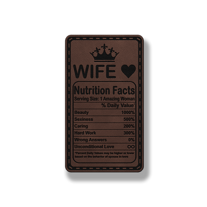 Wife Nutrition Facts Patch – Leatherette Morale Patch