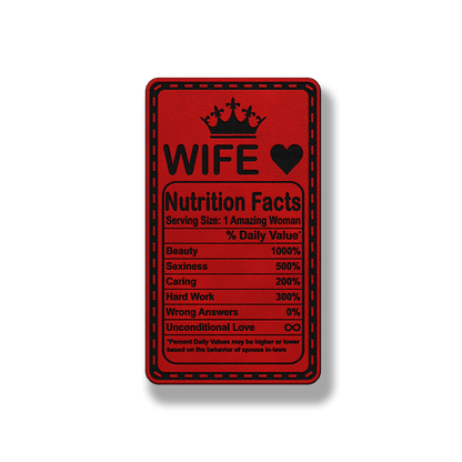 Wife Nutrition Facts Patch – Leatherette Morale Patch